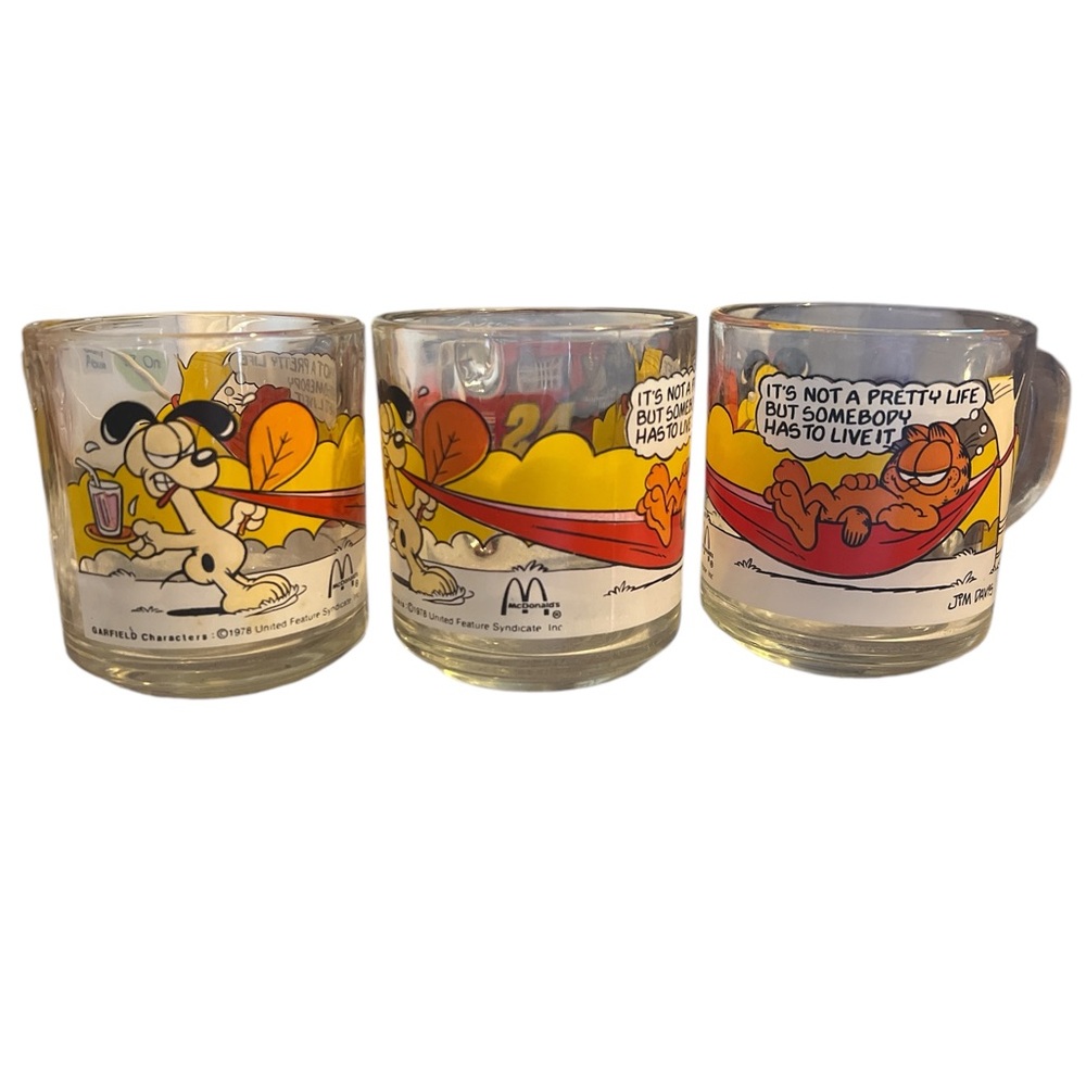 VINTAGE 1978 MCDONALDS GARFIELD SET OF 3 MUGS